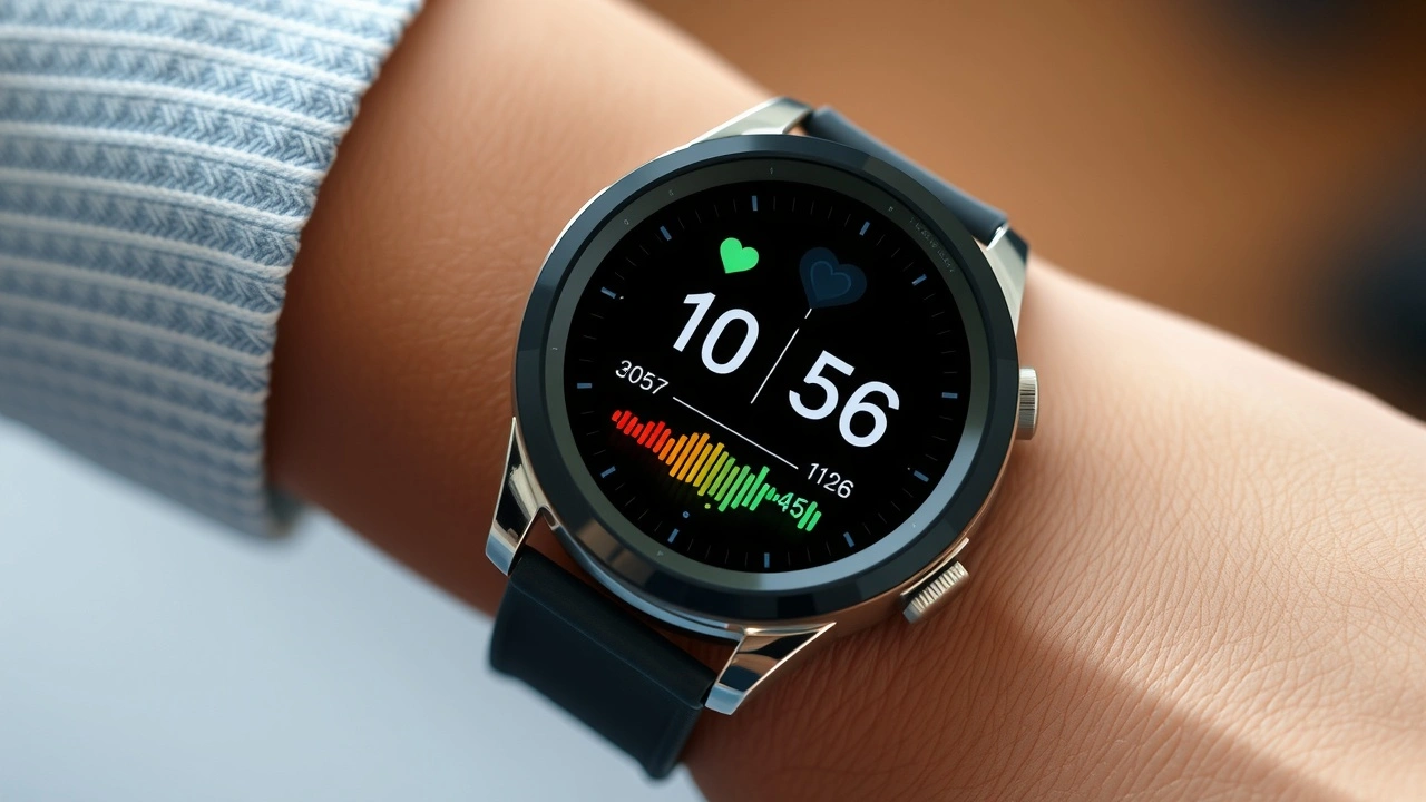 montre connectee affichant des mesures de sante