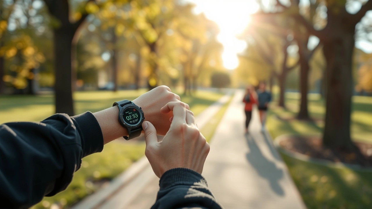 une personne utilisant une montre connectee