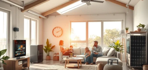 Représentation photoréaliste des nouvelles technologies de stockage d'énergie dans un environnement moderne.