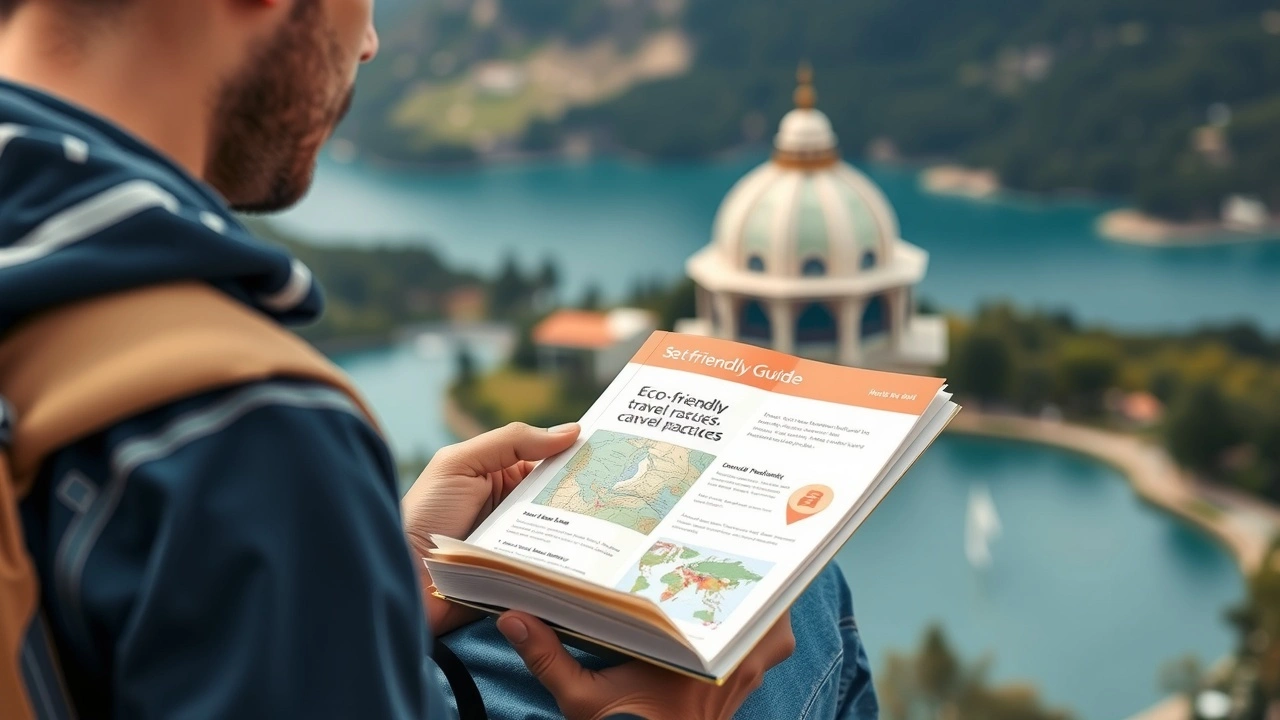 voyageur lisant un guide sur le voyage écoresponsable