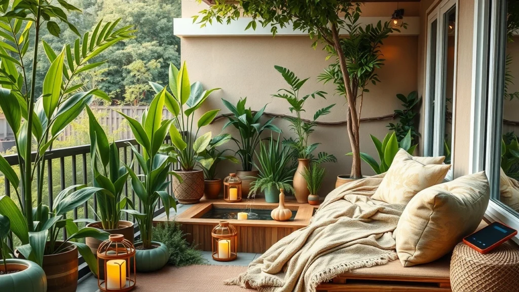 Un espace de détente écoresponsable dans un jardin ou un balcon