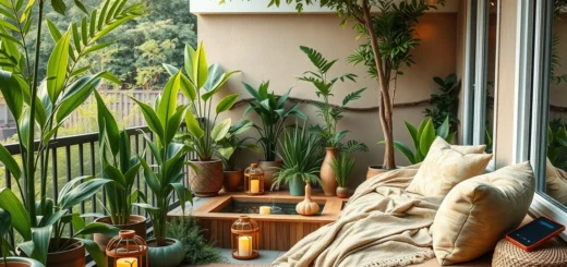 Un espace de détente écoresponsable dans un jardin ou un balcon