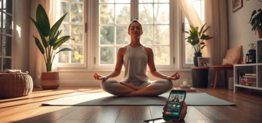 Un espace de méditation paisible avec une personne pratiquant la méditation.