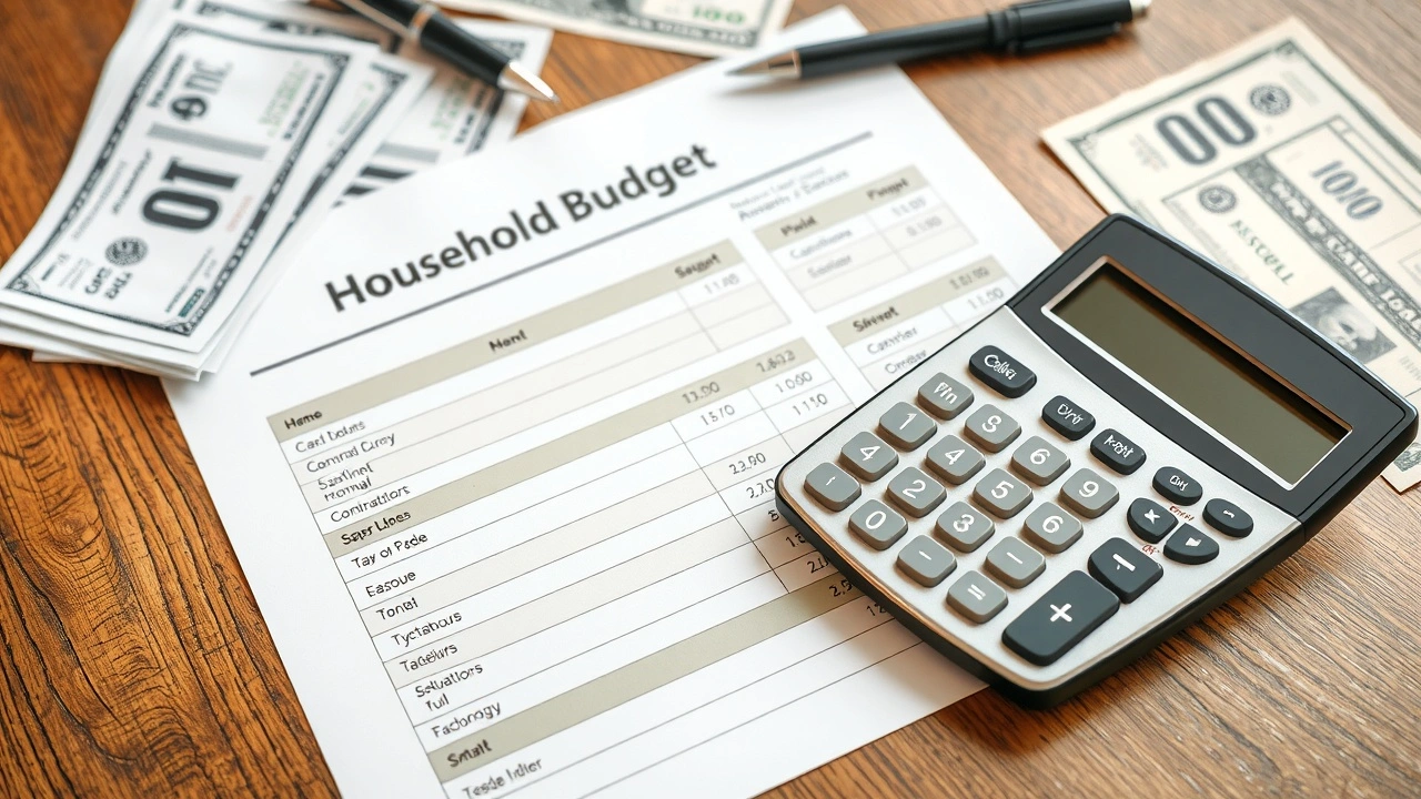 feuille de budget et factures sur une table