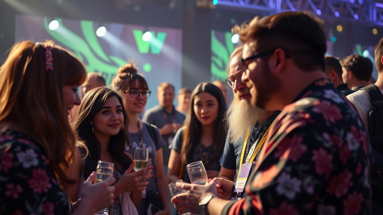 groupe d'artistes et participants d'un festival