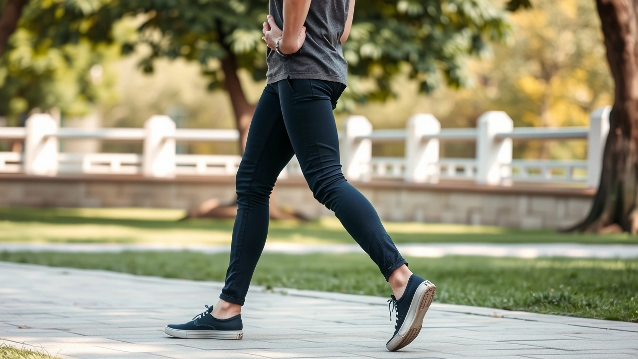 person marchant en méditation dans un environnement paisible