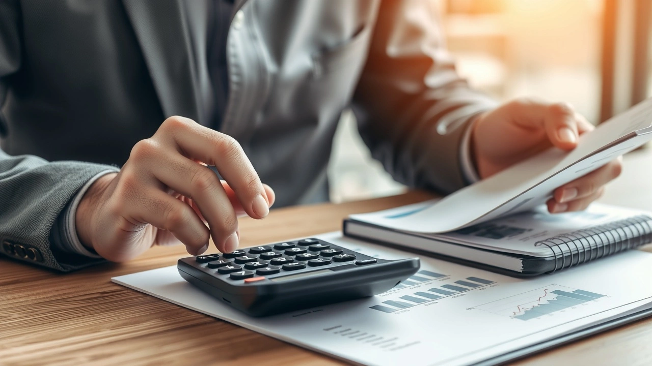 person examinant un plan financier avec un calculateur