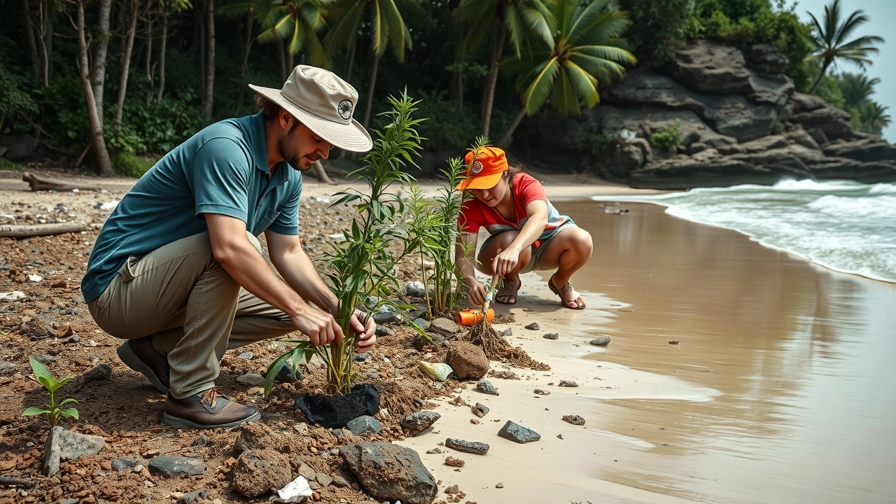 personnes protetant un ecosystème fragile
