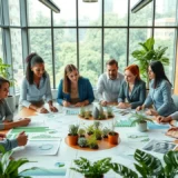 Image d'une réunion professionnelle axée sur la finance durable.