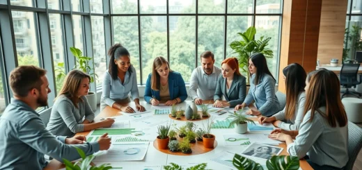 Image d'une réunion professionnelle axée sur la finance durable.